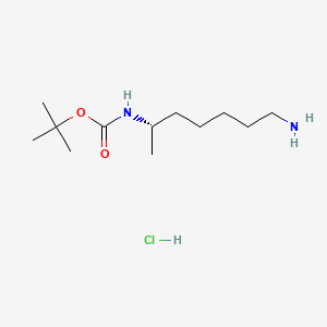 molecular formula C12H27ClN2O2 B13456494 tert-butylN-[(2S)-7-aminoheptan-2-yl]carbamatehydrochloride 