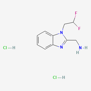 molecular formula C10H13Cl2F2N3 B13456529 1-[1-(2,2-difluoroethyl)-1H-1,3-benzodiazol-2-yl]methanamine dihydrochloride 