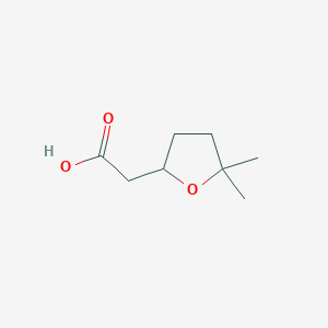 molecular formula C8H14O3 B13456549 2-(5,5-Dimethyloxolan-2-yl)acetic acid 