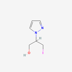 molecular formula C6H9IN2O B13456570 3-iodo-2-(1H-pyrazol-1-yl)propan-1-ol 