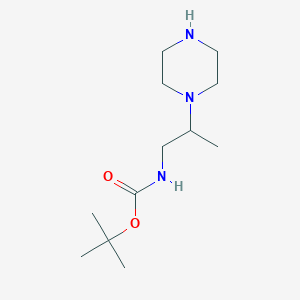 molecular formula C12H25N3O2 B13456574 tert-butyl N-[2-(piperazin-1-yl)propyl]carbamate CAS No. 1511460-82-4