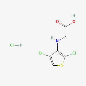 molecular formula C6H6Cl3NO2S B13456576 2-[(2,4-Dichlorothiophen-3-yl)amino]acetic acid hydrochloride 