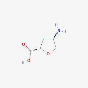 molecular formula C5H9NO3 B13456586 cis-4-Aminotetrahydrofuran-2-carboxylic acid 