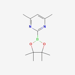 molecular formula C12H19BN2O2 B13456590 4,6-Dimethyl-2-(4,4,5,5-tetramethyl-1,3,2-dioxaborolan-2-yl)pyrimidine 