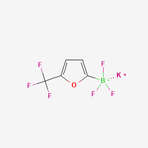 molecular formula C5H2BF6KO B13456603 Potassium trifluoro(5-(trifluoromethyl)furan-2-yl)borate 