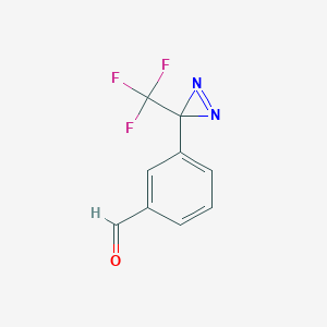 molecular formula C9H5F3N2O B13456651 3-(3-(Trifluoromethyl)-3H-diazirin-3-yl)benzaldehyde CAS No. 1608496-47-4