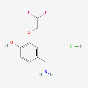 molecular formula C9H12ClF2NO2 B13456787 4-(Aminomethyl)-2-(2,2-difluoroethoxy)phenol hydrochloride 