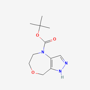 molecular formula C11H17N3O3 B13456841 tert-butyl 2H,4H,5H,6H,8H-pyrazolo[4,3-e][1,4]oxazepine-4-carboxylate 