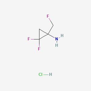 molecular formula C4H7ClF3N B13456895 2,2-Difluoro-1-(fluoromethyl)cyclopropan-1-amine hydrochloride 