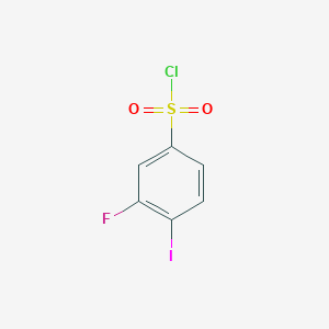 molecular formula C6H3ClFIO2S B13456958 3-Fluoro-4-iodobenzenesulfonyl chloride CAS No. 874839-62-0