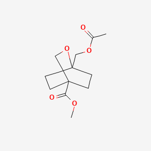 molecular formula C12H18O5 B13456977 Methyl 1-[(acetyloxy)methyl]-2-oxabicyclo[2.2.2]octane-4-carboxylate 