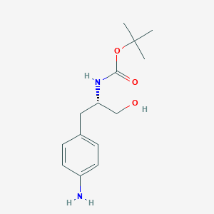 molecular formula C14H22N2O3 B13457038 tert-butyl N-[(2S)-1-(4-aminophenyl)-3-hydroxypropan-2-yl]carbamate 
