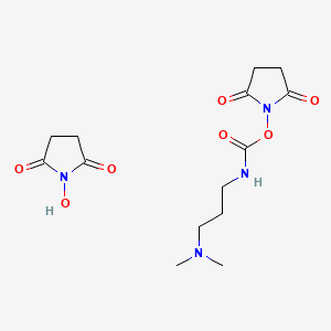 molecular formula C14H22N4O7 B13457092 1-hydroxypyrrolidine-2,5-dione, 2,5-dioxopyrrolidin-1-yl N-[3-(dimethylamino)propyl]carbamate 