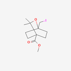 molecular formula C12H19IO3 B13457114 Methyl 1-(iodomethyl)-3,3-dimethyl-2-oxabicyclo[2.2.2]octane-4-carboxylate 
