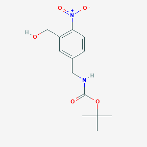 molecular formula C13H18N2O5 B13457188 tert-butyl N-{[3-(hydroxymethyl)-4-nitrophenyl]methyl}carbamate 