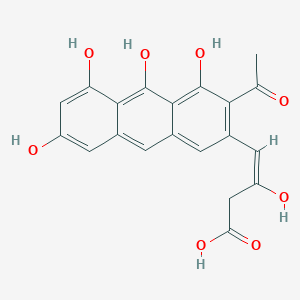 3-Butenoic acid, 4-(3-acetyl-4,5,7,10-tetrahydroxy-2-anthracenyl)-3-hydroxy-, (E)-