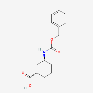 molecular formula C15H19NO4 B13457231 trans-3-(((Benzyloxy)carbonyl)amino)-cyclohexanecarboxylic acid 