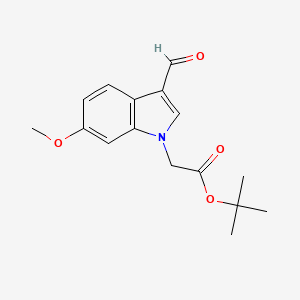 molecular formula C16H19NO4 B13457259 tert-butyl 2-(3-formyl-6-methoxy-1H-indol-1-yl)acetate 