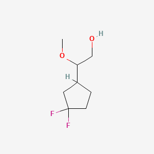 molecular formula C8H14F2O2 B13457319 2-(3,3-Difluorocyclopentyl)-2-methoxyethan-1-ol 