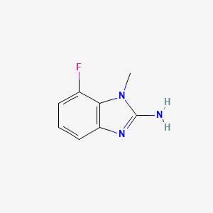 molecular formula C8H8FN3 B13457343 7-fluoro-1-methyl-1H-1,3-benzodiazol-2-amine 