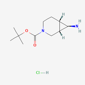 molecular formula C11H21ClN2O2 B13457360 rac-tert-butyl (1R,6R,7S)-7-amino-3-azabicyclo[4.1.0]heptane-3-carboxylate hydrochloride 
