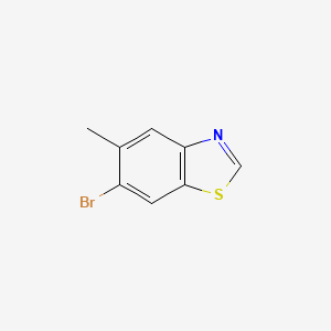 molecular formula C8H6BrNS B13457394 Benzothiazole, 6-bromo-5-methyl- CAS No. 1022151-33-2