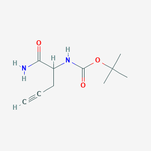 molecular formula C10H16N2O3 B13457490 tert-butyl N-(1-carbamoylbut-3-yn-1-yl)carbamate 