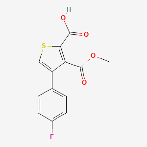 molecular formula C13H9FO4S B13457543 4-(4-Fluorophenyl)-3-(methoxycarbonyl)thiophene-2-carboxylic acid 