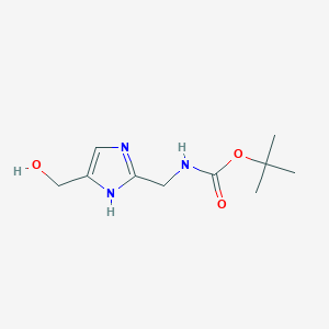 molecular formula C10H17N3O3 B13457588 tert-Butyl ((5-(hydroxymethyl)-1H-imidazol-2-yl)methyl)carbamate 