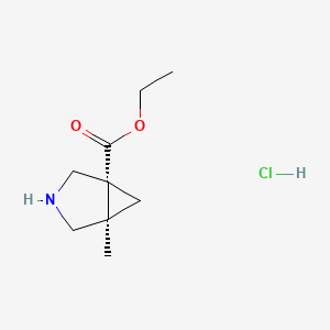 molecular formula C9H16ClNO2 B13457591 rac-ethyl (1R,5R)-5-methyl-3-azabicyclo[3.1.0]hexane-1-carboxylate hydrochloride 