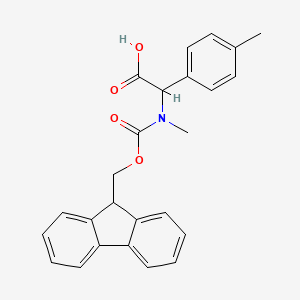molecular formula C25H23NO4 B13457593 2-({[(9H-fluoren-9-yl)methoxy]carbonyl}(methyl)amino)-2-(4-methylphenyl)acetic acid 