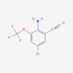 molecular formula C9H5BrF3NO B13457618 4-Bromo-2-ethynyl-6-(trifluoromethoxy)aniline 