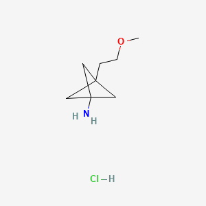 molecular formula C8H16ClNO B13457631 3-(2-Methoxyethyl)bicyclo[1.1.1]pentan-1-amine hydrochloride 
