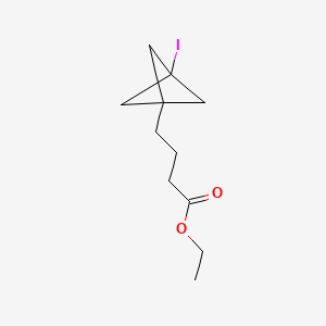 molecular formula C11H17IO2 B13457633 Ethyl 4-{3-iodobicyclo[1.1.1]pentan-1-yl}butanoate 