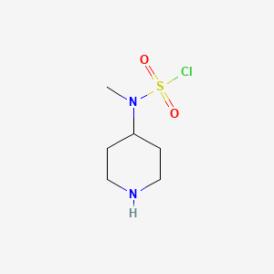 molecular formula C6H13ClN2O2S B13457638 Methyl(piperidin-4-yl)sulfamoyl chloride 