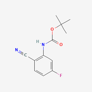 molecular formula C12H13FN2O2 B13457663 tert-butyl N-(2-cyano-5-fluorophenyl)carbamate 