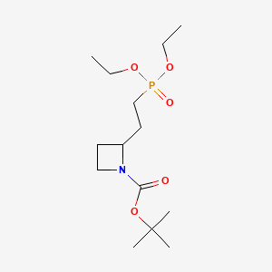 molecular formula C14H28NO5P B13457673 Tert-butyl 2-[2-(diethoxyphosphoryl)ethyl]azetidine-1-carboxylate 