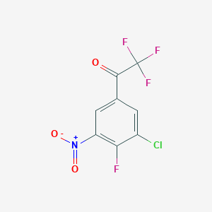 molecular formula C8H2ClF4NO3 B13457686 1-(3-Chloro-4-fluoro-5-nitrophenyl)-2,2,2-trifluoroethan-1-one CAS No. 1904636-06-1