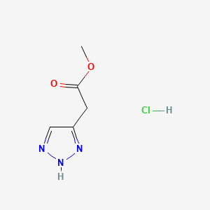 molecular formula C5H8ClN3O2 B13457722 methyl 2-(1H-1,2,3-triazol-4-yl)acetate hydrochloride 