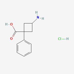 molecular formula C11H14ClNO2 B13457753 Rac-(1r,3r)-3-amino-1-phenylcyclobutane-1-carboxylicacidhydrochloride,trans 