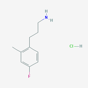 molecular formula C10H15ClFN B13457834 3-(4-Fluoro-2-methylphenyl)propan-1-amine hydrochloride 