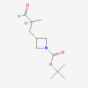 molecular formula C12H21NO3 B13457916 Tert-butyl 3-(2-methyl-3-oxopropyl)azetidine-1-carboxylate CAS No. 2913267-22-6