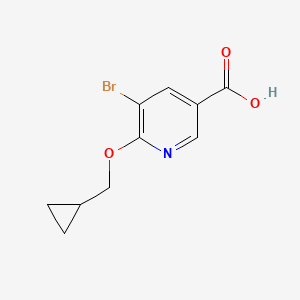 molecular formula C10H10BrNO3 B1345792 5-Bromo-6-(cyclopropylmethoxy)nicotinic acid CAS No. 912454-38-7