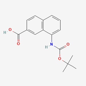 molecular formula C16H17NO4 B13457949 8-{[(Tert-butoxy)carbonyl]amino}naphthalene-2-carboxylic acid 