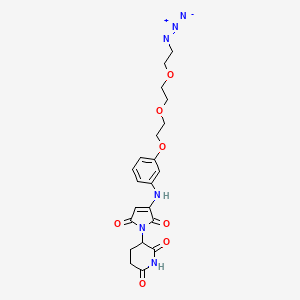 molecular formula C21H24N6O7 B13458046 3-{3-[(3-{2-[2-(2-azidoethoxy)ethoxy]ethoxy}phenyl)amino]-2,5-dioxo-2,5-dihydro-1H-pyrrol-1-yl}piperidine-2,6-dione 