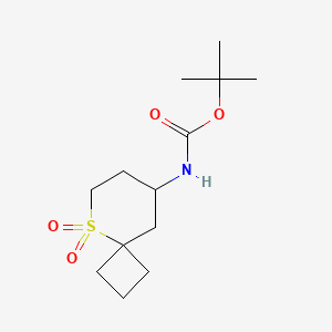 molecular formula C13H23NO4S B13458073 tert-butyl N-{5,5-dioxo-5lambda6-thiaspiro[3.5]nonan-8-yl}carbamate 