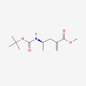 molecular formula C12H21NO4 B13458075 methyl (4R)-4-{[(tert-butoxy)carbonyl]amino}-2-methylidenepentanoate 