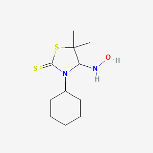 molecular formula C11H20N2OS2 B1345815 3-Cyclohexyl-4-(hydroxyamino)-5,5-dimethyl-1,3-thiazolidine-2-thione CAS No. 400756-35-6