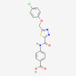 molecular formula C17H12ClN3O4S B1345819 4-[({5-[(4-Chlorophenoxy)methyl]-1,3,4-thiadiazol-2-yl}carbonyl)amino]benzoic acid CAS No. 1142202-91-2