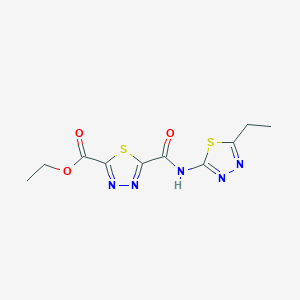 molecular formula C10H11N5O3S2 B1345822 Ethyl 5-{[(5-ethyl-1,3,4-thiadiazol-2-YL)amino]-carbonyl}-1,3,4-thiadiazole-2-carboxylate CAS No. 1142209-48-0